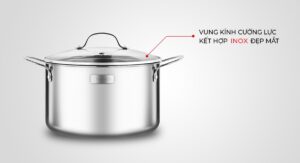 Bộ nồi inox cao cấp 3 lớp đáy liền Trimax 3 chiếc